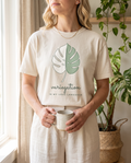 Woman wearing the Variegation Is My Love Language tee in Ivory