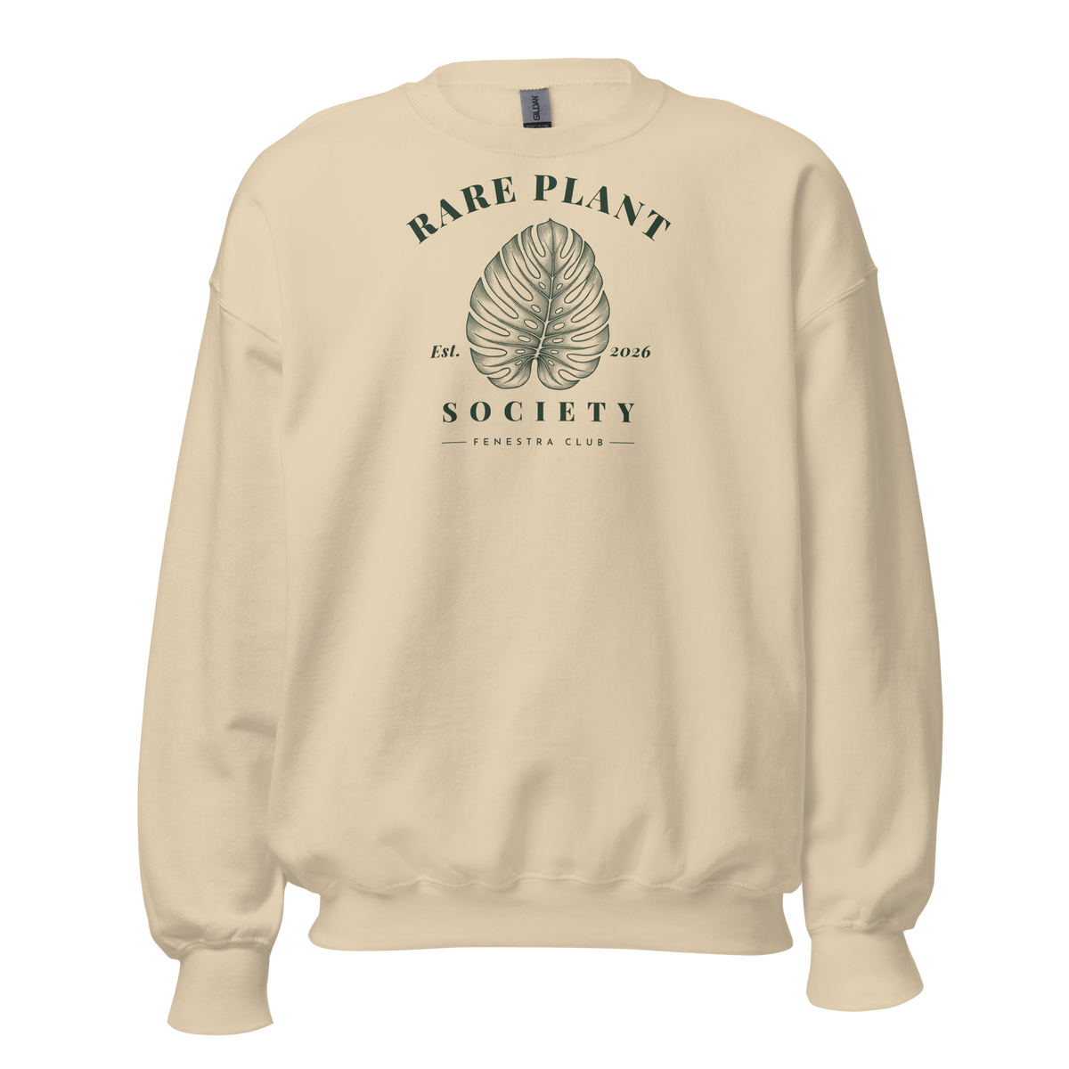 Rare Plant Society crewneck sweatshirt in Sand — front view