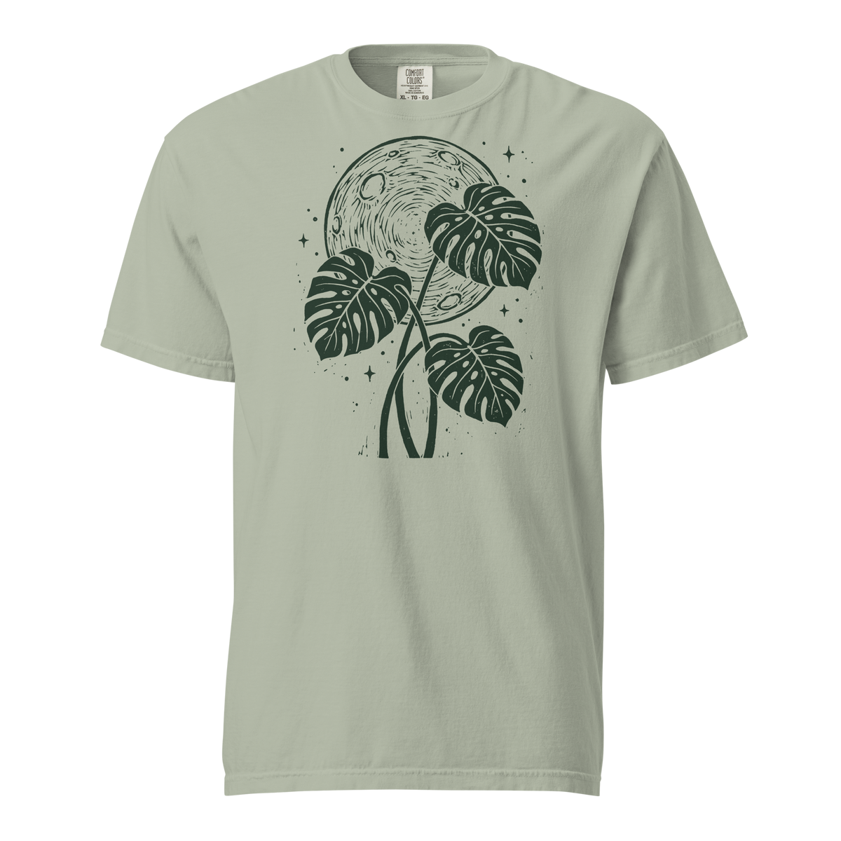 Moon Monstera tee in Bay — front view