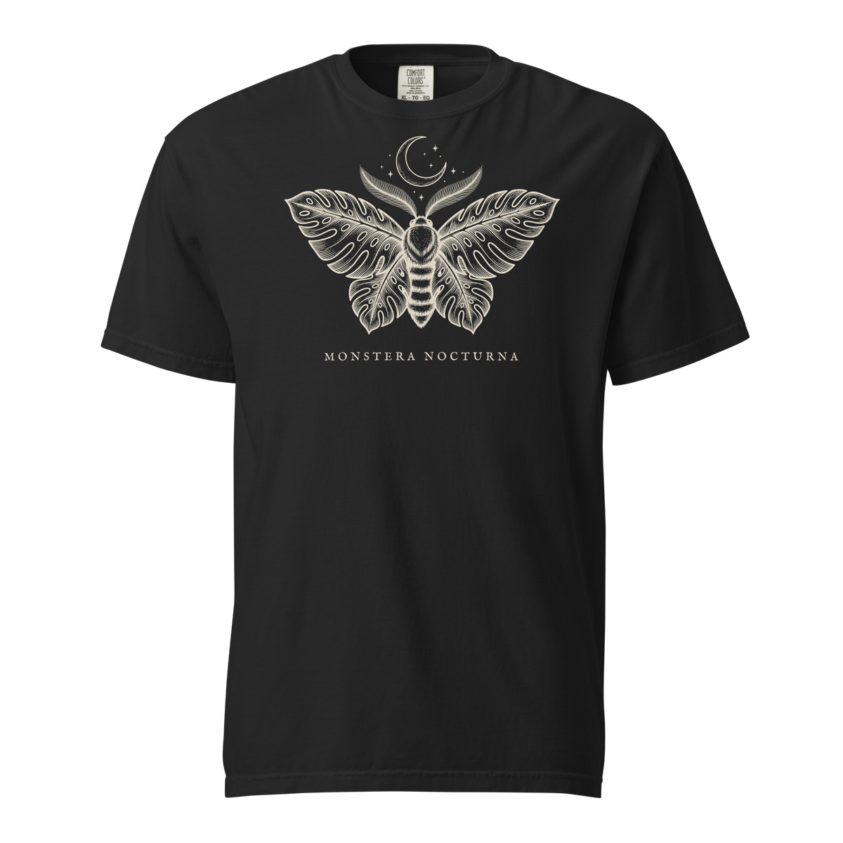 Monstera Nocturna tee in Black — front view