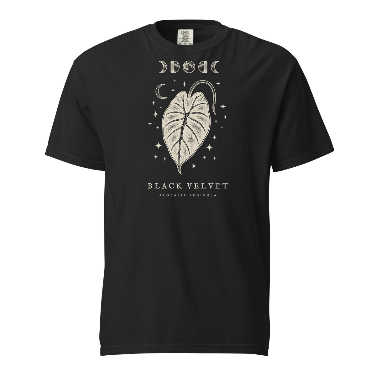 Black Velvet alocasia tee in Black — front view
