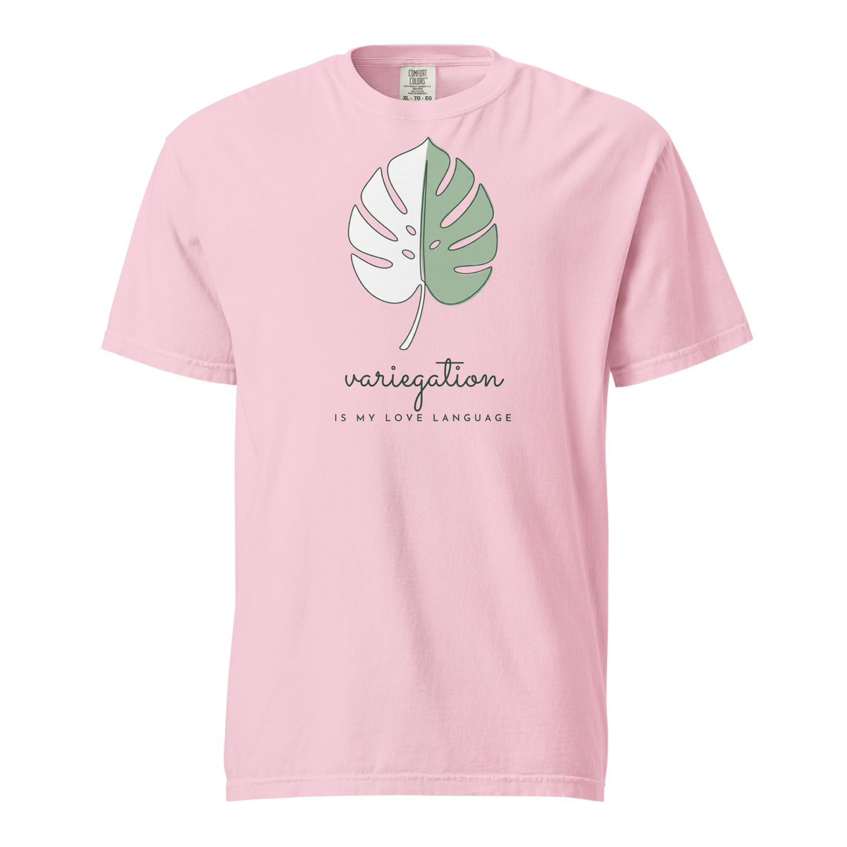 Variegation Is My Love Language tee in Blossom — front view