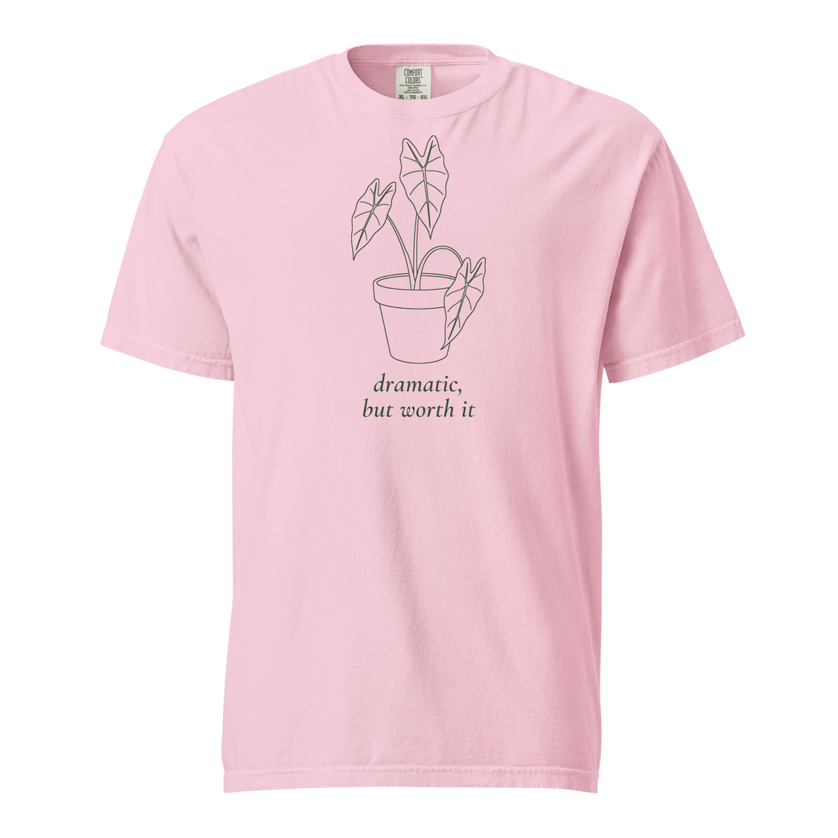 Dramatic, But Worth It tee in Blossom — front view