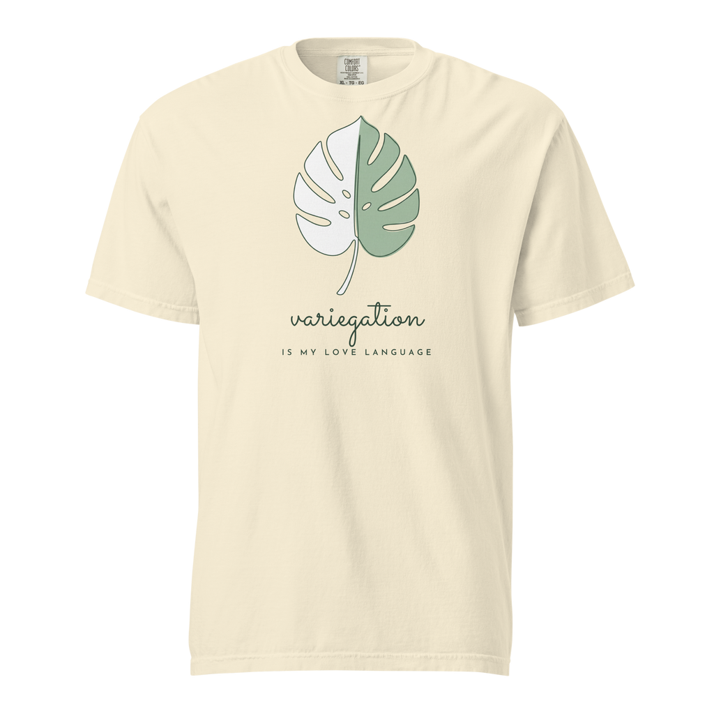 Variegation Is My Love Language tee in Ivory — front view