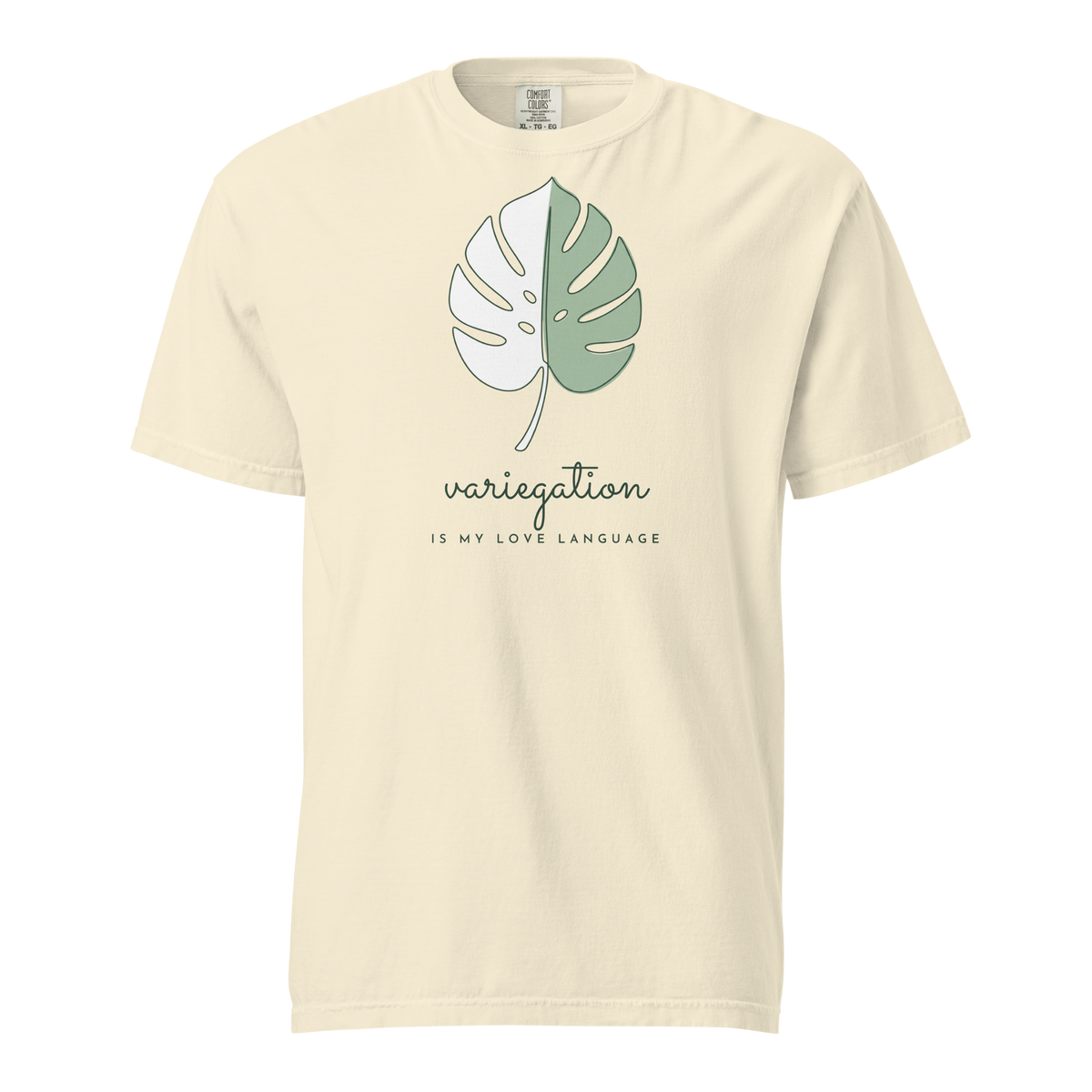 Variegation Is My Love Language tee in Ivory — front view