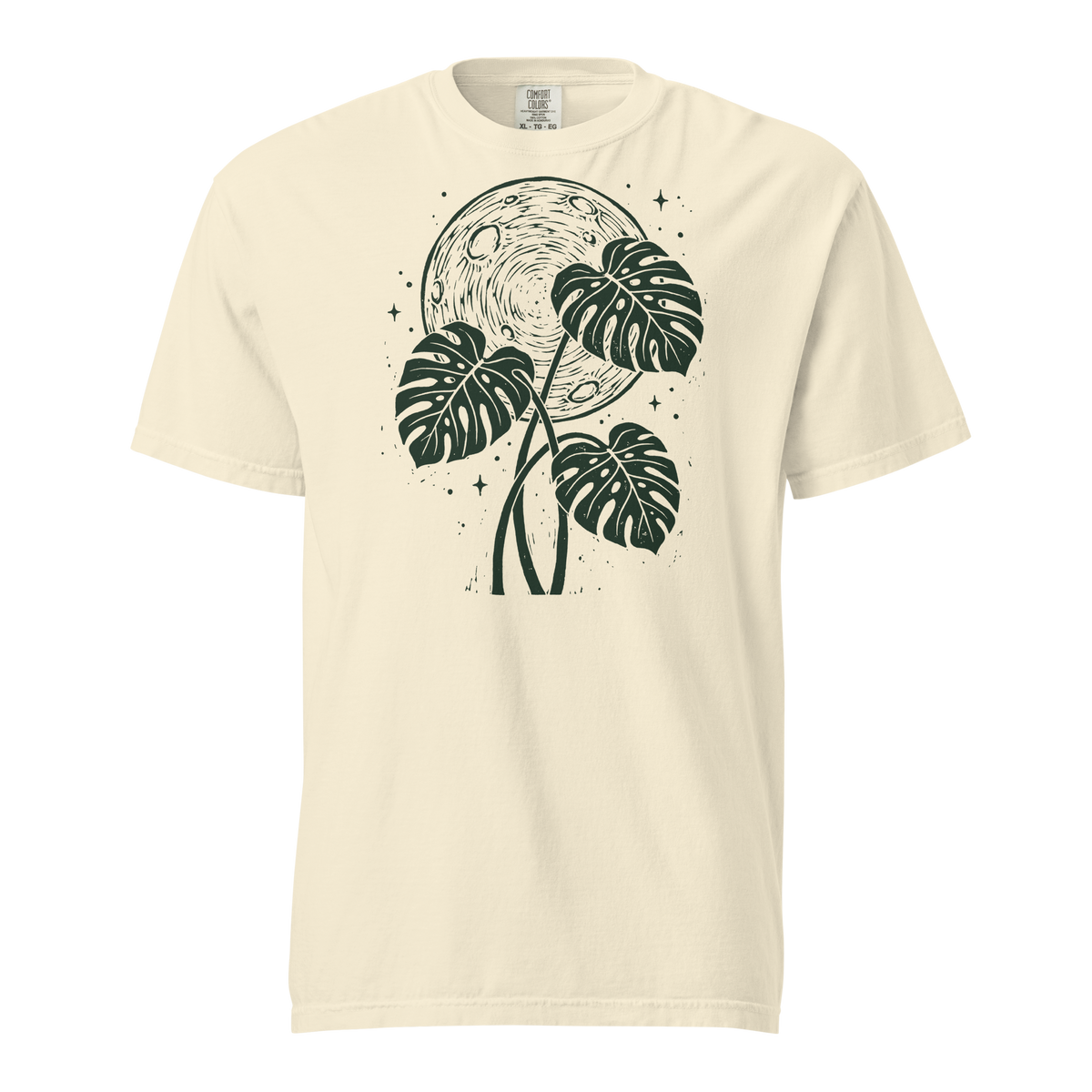 Moon Monstera tee in Ivory — front view