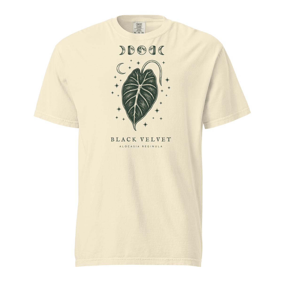Black Velvet alocasia tee in Ivory — front view