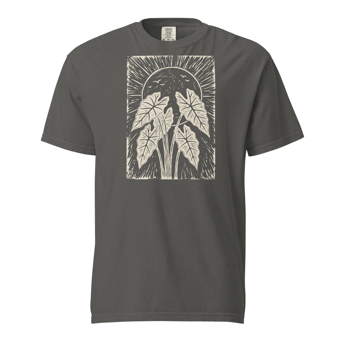 Sun Alocasia tee in Pepper — front view